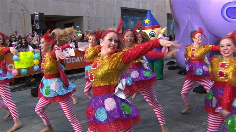 young girls performing at the parade