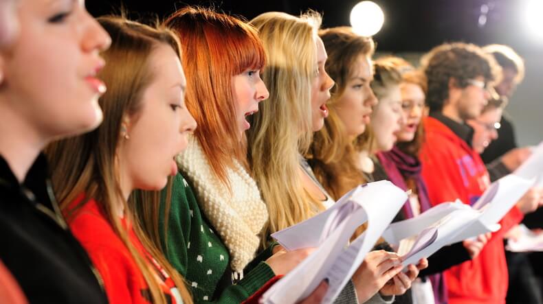 student choir singing